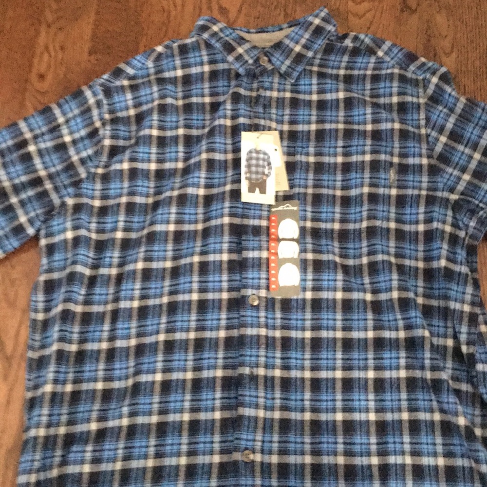 Eddie Bauer long sleeve button down blue plaid